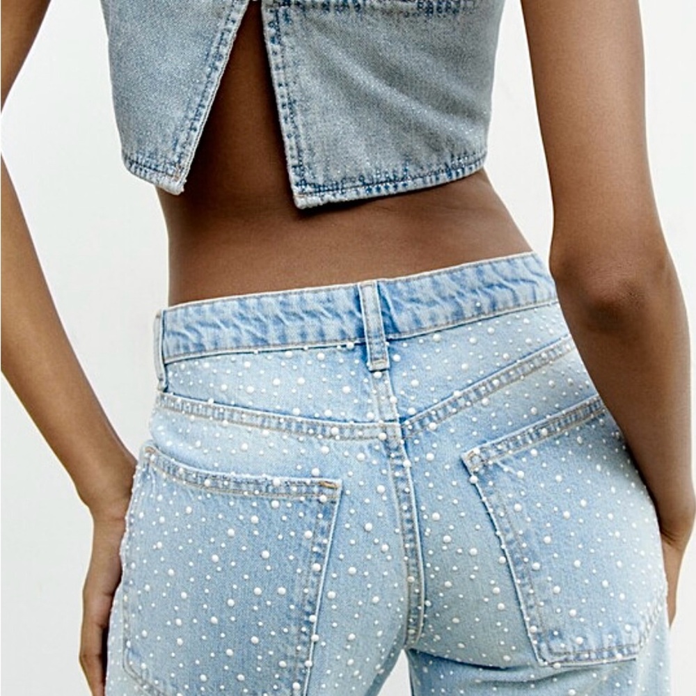 Zara / Jeans / Zara Pearl TRF Wide Leg Jeans - Picture 9 of 11